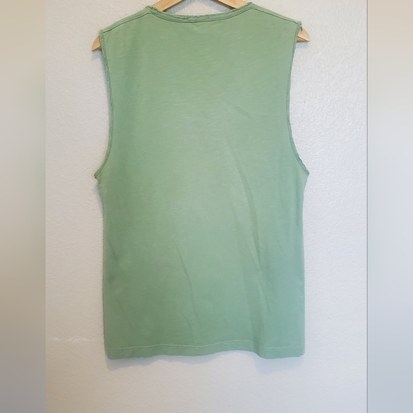 💚5/$25 ZARA Green Sleeveless Oversized Tee Top with Pocket Size Small - Picture 2 of 4